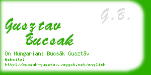 gusztav bucsak business card