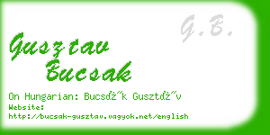gusztav bucsak business card